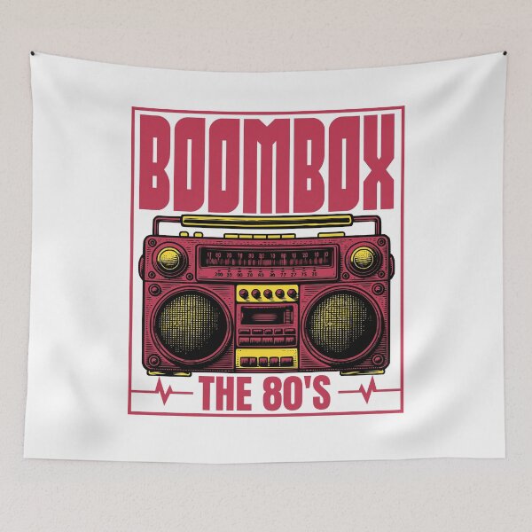 Item preview, Retro 80s Boombox Cassette Player The 80's Design designed and sold by WHITE FLAME PRINTS.