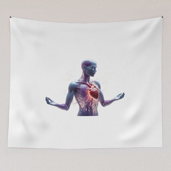 Item preview, Transparent Human Figure with a Radiant Heart designed and sold by Maldives-Art.