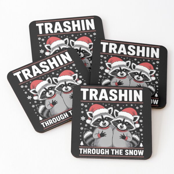 Item preview, Trashin Through The Snow Garbage Gang Opossum Raccoon Santa designed and sold by Turbotine.