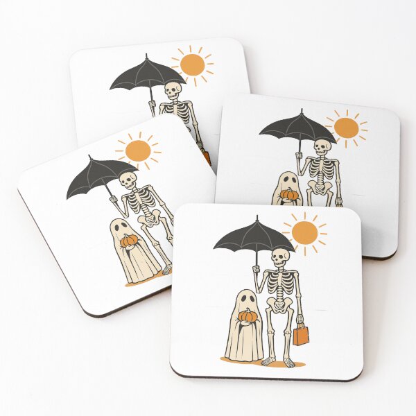 Item preview, Spooky Beach Day – Funny Halloween Skeleton and Ghost Illustration designed and sold by RuweisVibes.
