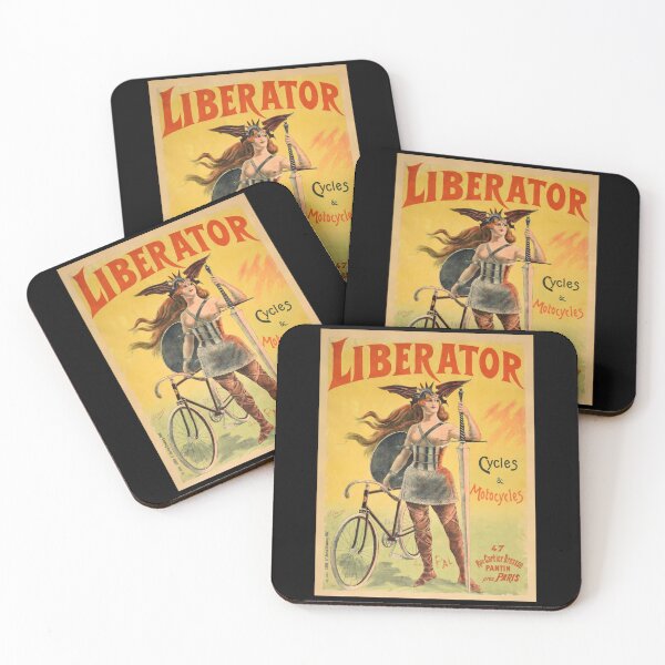 Item preview, Vintage Liberator Cycles & Motocycles Poster | Art Nouveau Style | Warrior Woman | Early 20th Century Bicycle  Motorcycle designed and sold by artofuniverse.