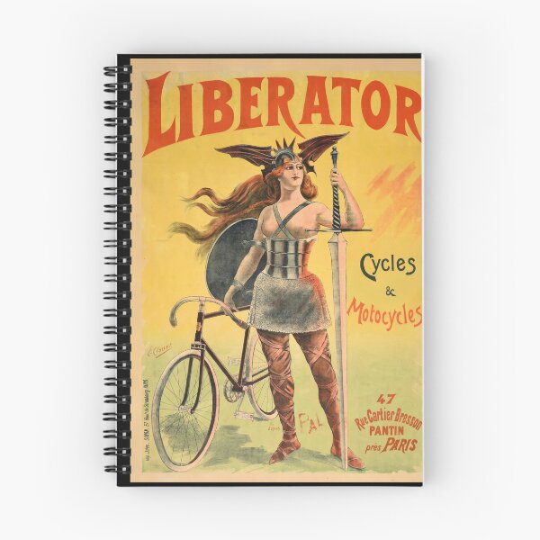 Item preview, Vintage Liberator Cycles & Motocycles Poster | Art Nouveau Style | Warrior Woman | Early 20th Century Bicycle  Motorcycle designed and sold by artofuniverse.