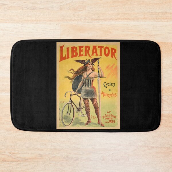 Item preview, Vintage Liberator Cycles & Motocycles Poster | Art Nouveau Style | Warrior Woman | Early 20th Century Bicycle  Motorcycle designed and sold by artofuniverse.