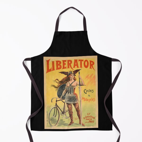 Item preview, Vintage Liberator Cycles & Motocycles Poster | Art Nouveau Style | Warrior Woman | Early 20th Century Bicycle Motorcycle designed and sold by artofuniverse.