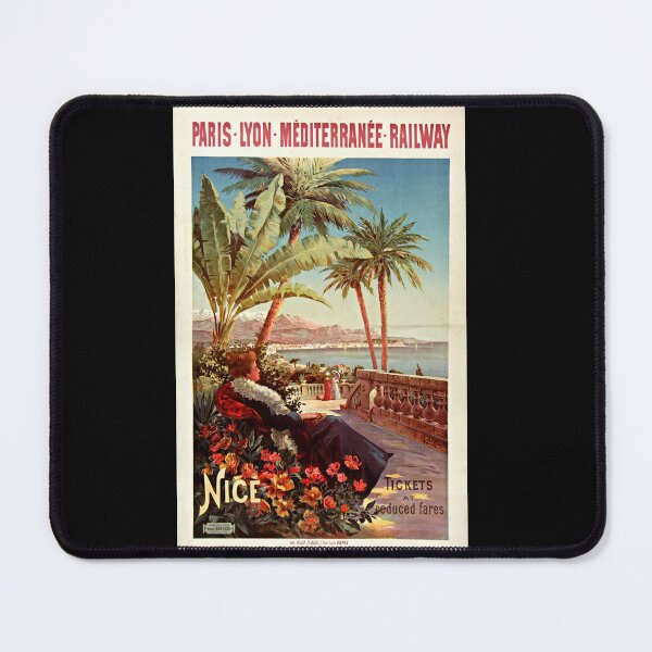 Item preview, Vintage French Railway Poster | Art Nouveau Style | Nice Travel Print | Paris Lyon Mediterranean Railway & Seaside Art designed and sold by artofuniverse.