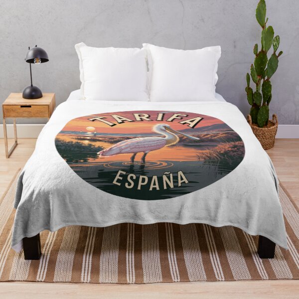 Item preview, Tarifa Spain Sunset Pelican – Retro Coastal Landscape Vintage Travel Design designed and sold by CircinusStore.