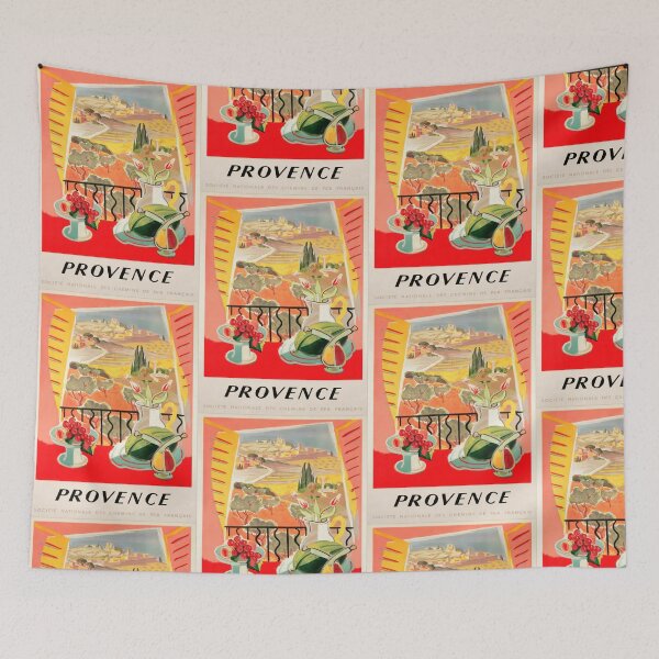 Item preview, Vintage Provence Travel Poster | French Railway Art | Mid-Century Style | Colorful Decor | Scenic Window View & Floral Vibes designed and sold by artofuniverse.