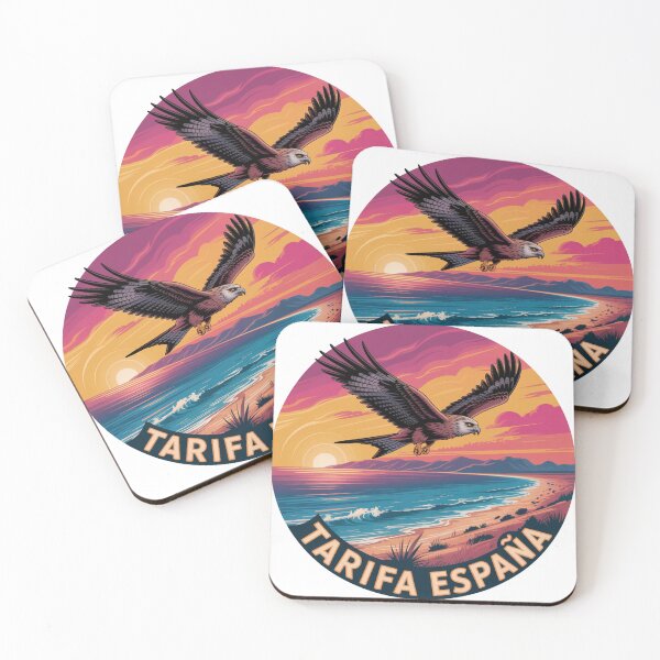 Item preview, Tarifa Spain Soaring Hawk – Retro Sunset Coastal Landscape Vintage Travel Design designed and sold by CircinusStore.