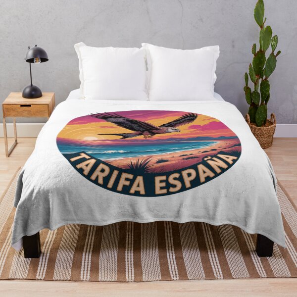 Item preview, Tarifa Spain Soaring Hawk – Retro Sunset Coastal Landscape Vintage Travel Design designed and sold by CircinusStore.