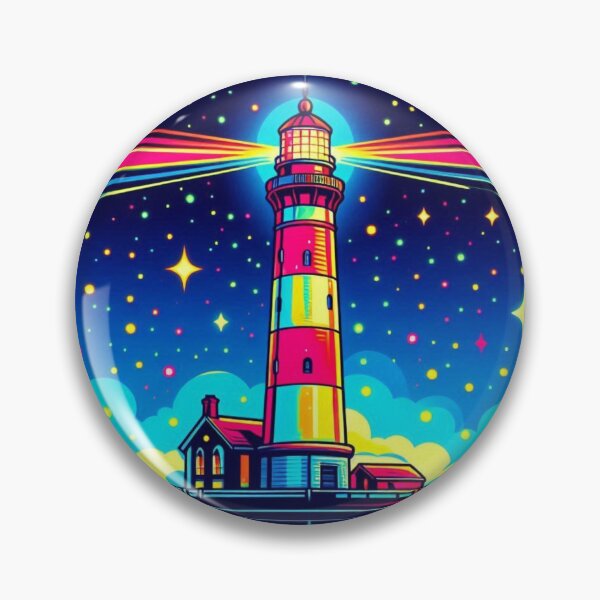 Item preview, colorful lighthouse art designed and sold by Dogandesighn.