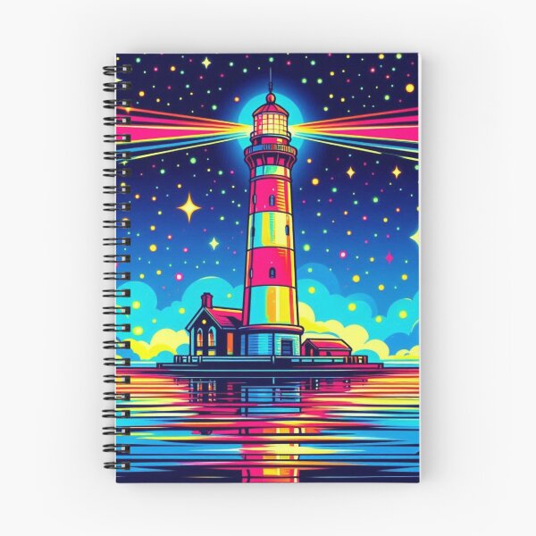 Item preview, colorful lighthouse art designed and sold by Dogandesighn.