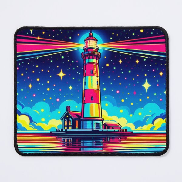 Item preview, colorful lighthouse art designed and sold by Dogandesighn.