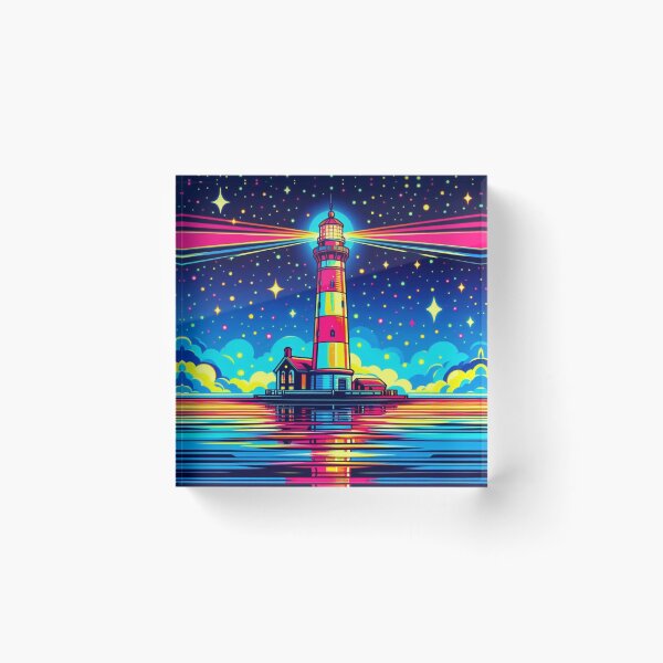 Item preview, colorful lighthouse art designed and sold by Dogandesighn.