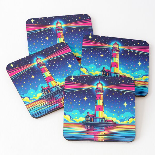 Item preview, colorful lighthouse art designed and sold by Dogandesighn.