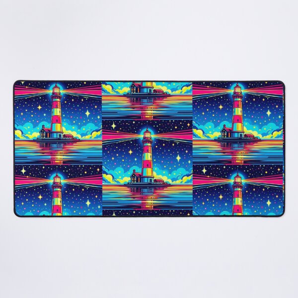 Item preview, colorful lighthouse art designed and sold by Dogandesighn.