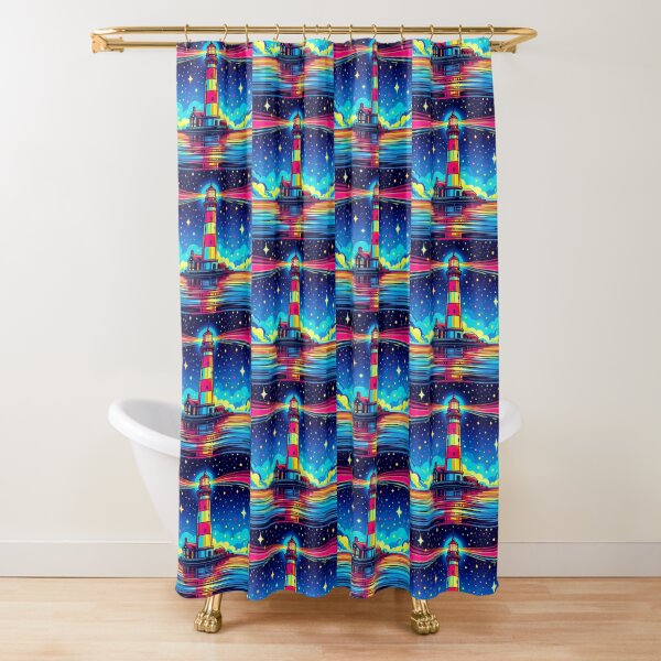 Item preview, colorful lighthouse art designed and sold by Dogandesighn.
