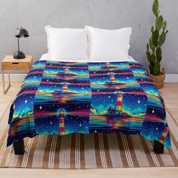 Item preview, colorful lighthouse art designed and sold by Dogandesighn.