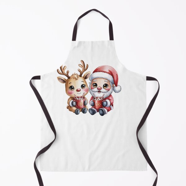 Item preview, Cute Santa and Reindeer Christmas Drinking Hot Cocoa designed and sold by smilesupplyco..