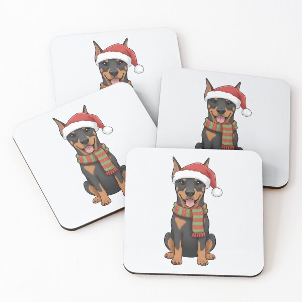 Item preview, Cute Christmas Doberman in Santa Hat – Festive Holiday Dog Illustration designed and sold by SkyTastic.