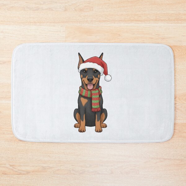 Item preview, Cute Christmas Doberman in Santa Hat – Festive Holiday Dog Illustration designed and sold by SkyTastic.
