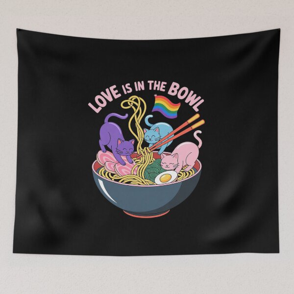 Item preview, Rainbow Flag Cats Ramen Anime Gay Pride Month LGBTQ Ally  designed and sold by GGrizeldaRivas.