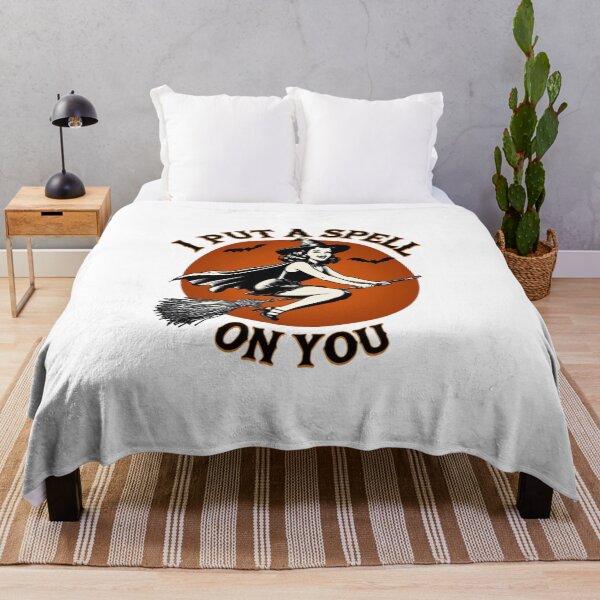 Item preview, Vintage Witch Riding Broomstick – I Put a Spell on You Halloween Art designed and sold by RuweisVibes.
