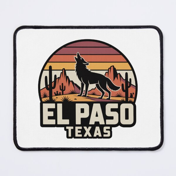 Item preview, El Paso Texas Desert Wolf – Retro Sunset Mountain Landscape Southwest Design designed and sold by CircinusStore.
