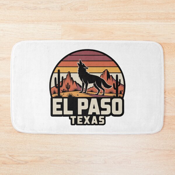 Item preview, El Paso Texas Desert Wolf – Retro Sunset Mountain Landscape Southwest Design designed and sold by CircinusStore.