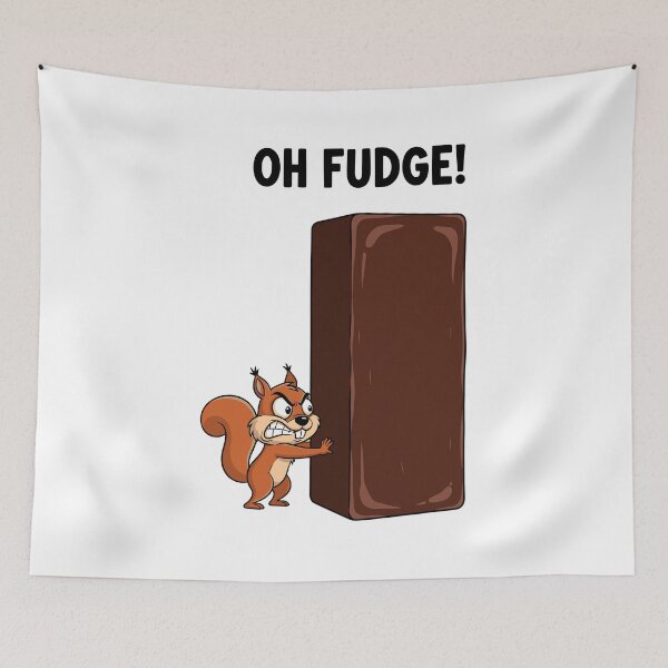 Item preview, Determined Cartoon Squirrel Pushing Large Chocolate Bar designed and sold by ML-Media.