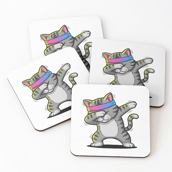 Item preview, Isolated Dabbing Cat with Bisexual Flag Headband designed and sold by RGShirtWorks.