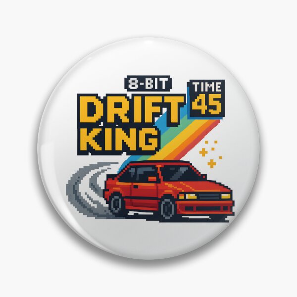 Item preview, 8-Bit Drift King Retro Racing Pixel Car Design. designed and sold by The-T-In-Retro.
