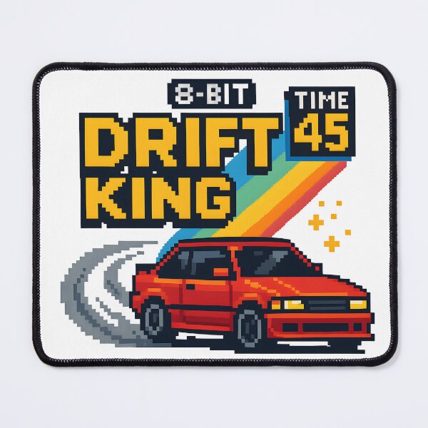 Item preview, 8-Bit Drift King Retro Racing Pixel Car Design. designed and sold by The-T-In-Retro.