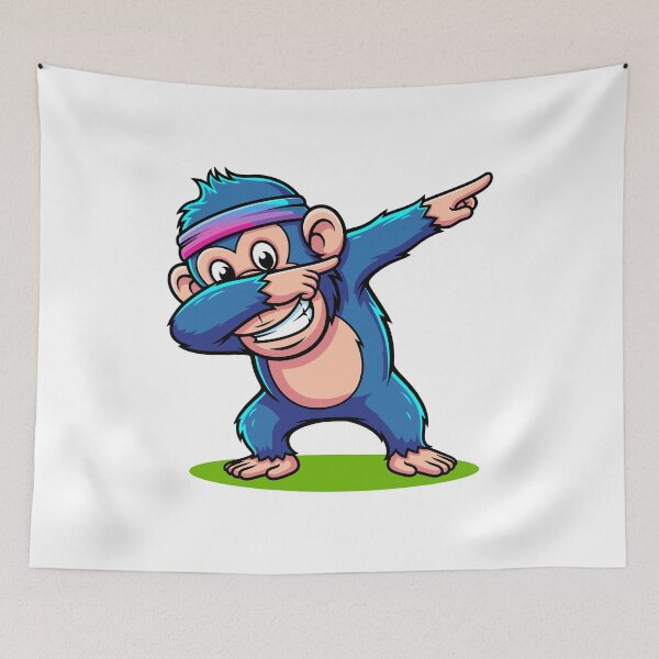 Item preview, Dabbing Cartoon Monkey with Headband designed and sold by RGShirtWorks.