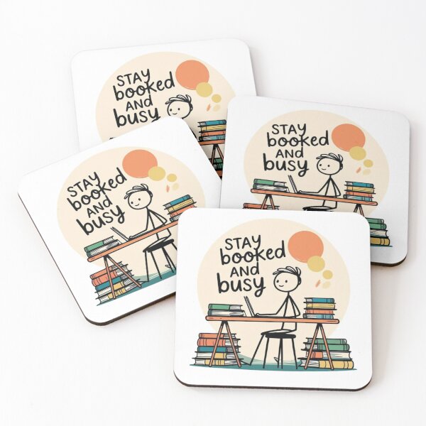 Item preview, Stay Booked and Busy | Funny Reading & Study Motivation Stick Figure Design designed and sold by LOLbySA.