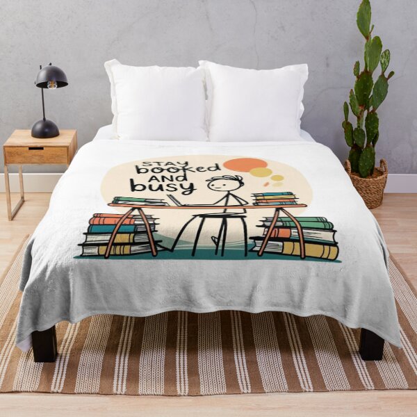 Item preview, Stay Booked and Busy | Funny Reading & Study Motivation Stick Figure Design designed and sold by LOLbySA.