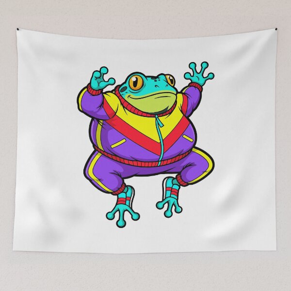 Item preview, Happy Cartoon Frog in Retro Tracksuit designed and sold by RGShirtWorks.
