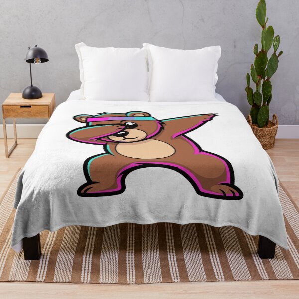 Item preview, Dabbing Cartoon Bear with Neon Headband on Transparent Background designed and sold by RGShirtWorks.