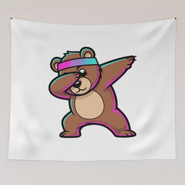 Item preview, Dabbing Cartoon Bear with Neon Headband on Transparent Background designed and sold by RGShirtWorks.