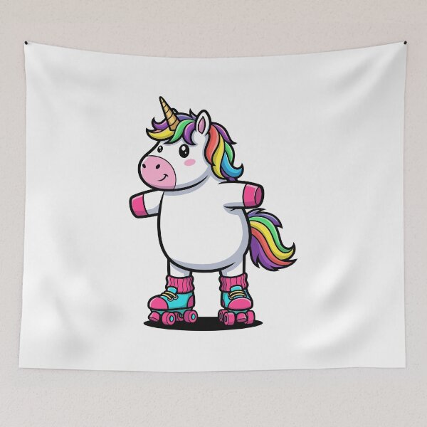 Item preview, Cute Rainbow Unicorn on Roller Skates designed and sold by RGShirtWorks.