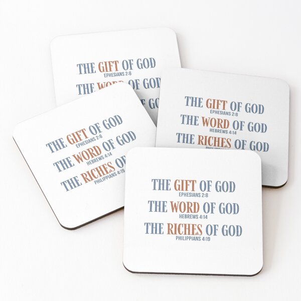 Item preview, The gift of God, the word of God, the riches of God - Ephesians 2:8, Hebrews 4:14, Philippians 4:19 designed and sold by LambsPath.