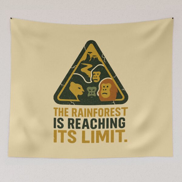 Item preview, Deforestation Warning Sign with Jungle Animals in Distress designed and sold by SplashTastic.
