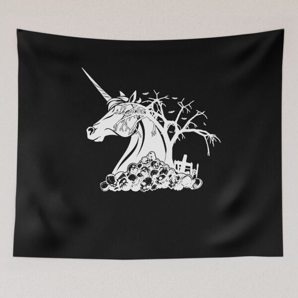 Item preview, Scary Halloween Unicorn Skulls and Bats designed and sold by LarkDesigns.