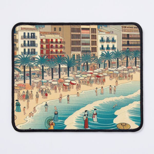 Item preview, Salou in Ukiyo-e Style – Japanese Edo Woodblock Coastal Scene of Spain designed and sold by Vandy Fullam.