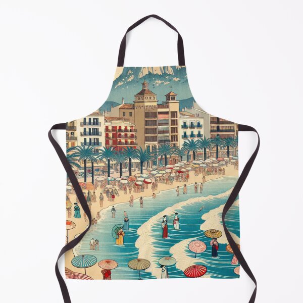 Item preview, Salou in Ukiyo-e Style – Japanese Edo Woodblock Coastal Scene of Spain designed and sold by Vandy Fullam.