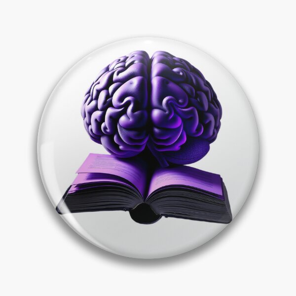 Item preview, The Scholar's Mind | Purple Brain on Open Book designed and sold by Maldives-Art.