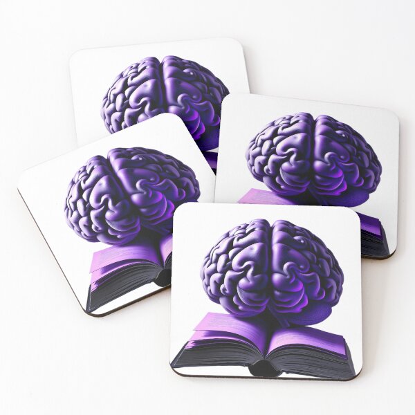 Item preview, The Scholar's Mind | Purple Brain on Open Book designed and sold by Maldives-Art.