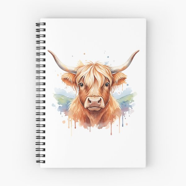 Item preview, highland cow watercolour splash designed and sold by Metaverse8.