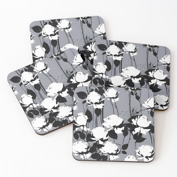Item preview, Black and White Floral Sketch Pattern designed and sold by Dream Garden.