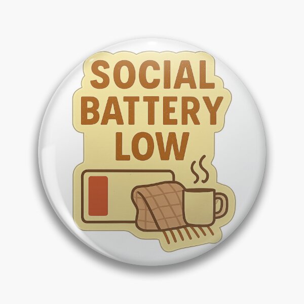 Artikelvorschau, Social Battery Low – Gemütliches Aufladen Sticker entworfen und verkauft von TrendyDesign159.