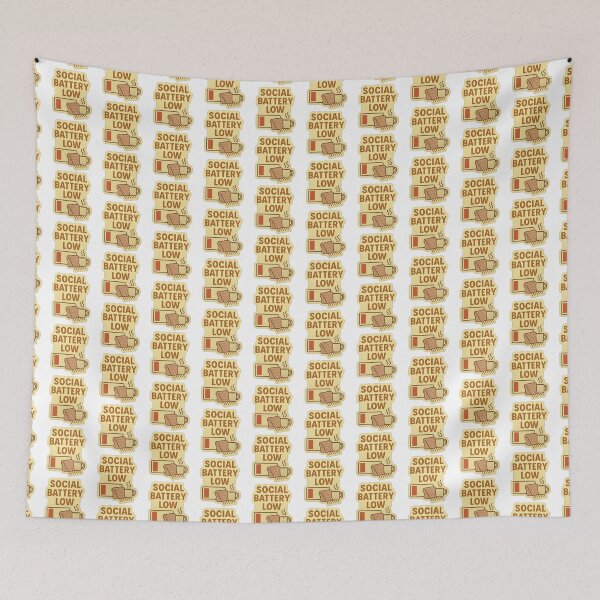 Item preview, Social Battery Low – Cozy Recharge Sticker designed and sold by TrendyDesign159.